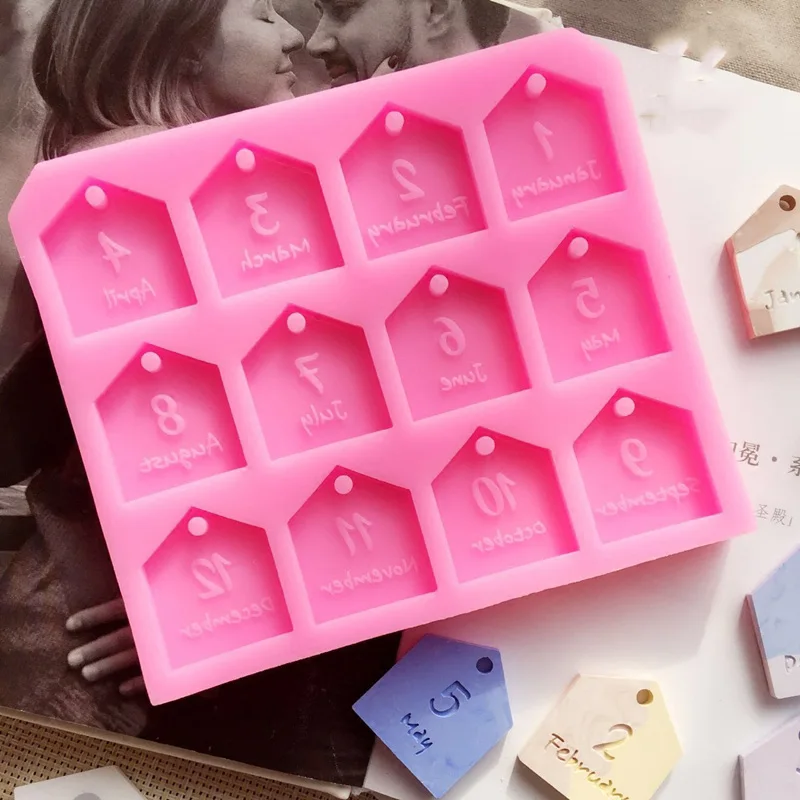 12 месяцев тег воск для ароматерапии планшет силиконовые формы DIY штукатурка