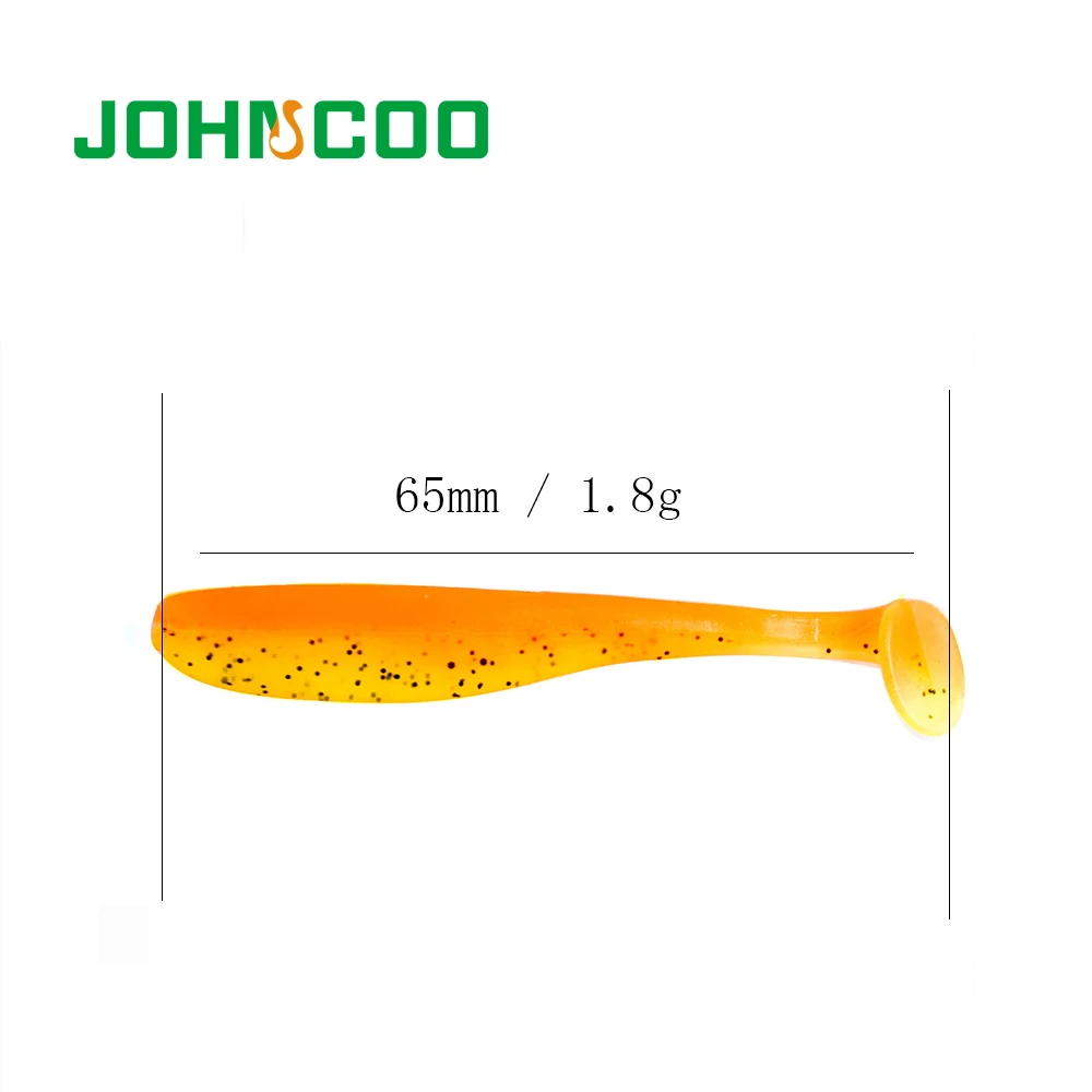 JOHNCOO 12 шт 65 мм 1 8 г рыболовная приманка двойного цвета Т хвост Pesca Мягкая