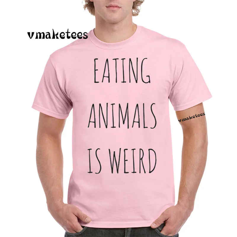 Vegan eating animals is weird Funny футболка с коротким рукавом o образным вырезом