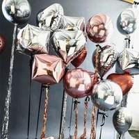 20pcs 24inch rose gold 4d diamond cube shaped aluminum balloons multicolor air globos wedding birthday party new year decoration