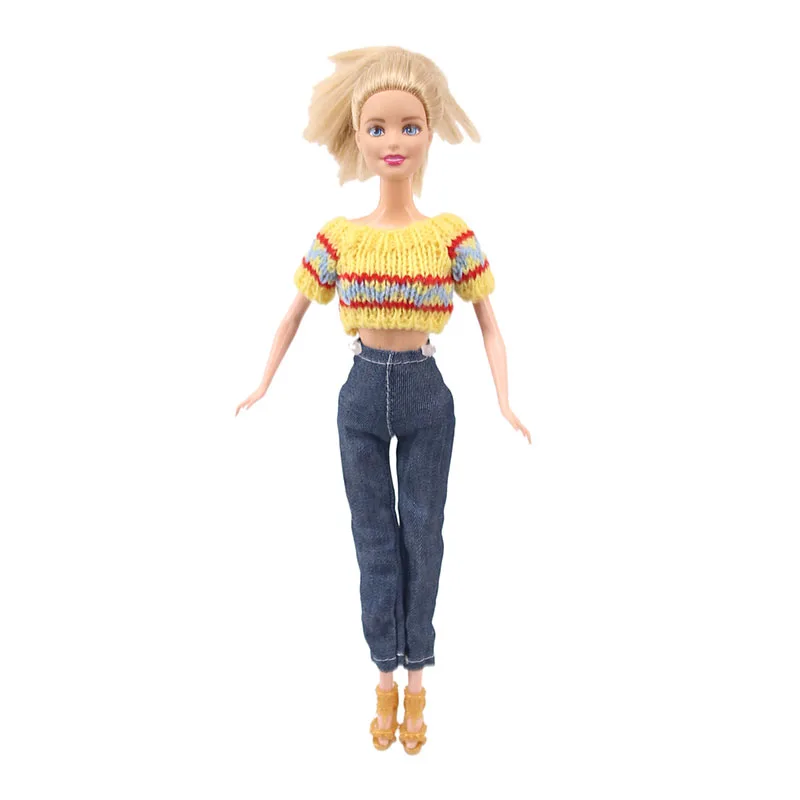 LUCKDOLL 15 Стиль 1 комплект одежды = свитер+ джинсы для BJD 30 см 1/6 Blyth куклы Barbiees одежда, игрушки для девочек, поколение, подарок на день рождения