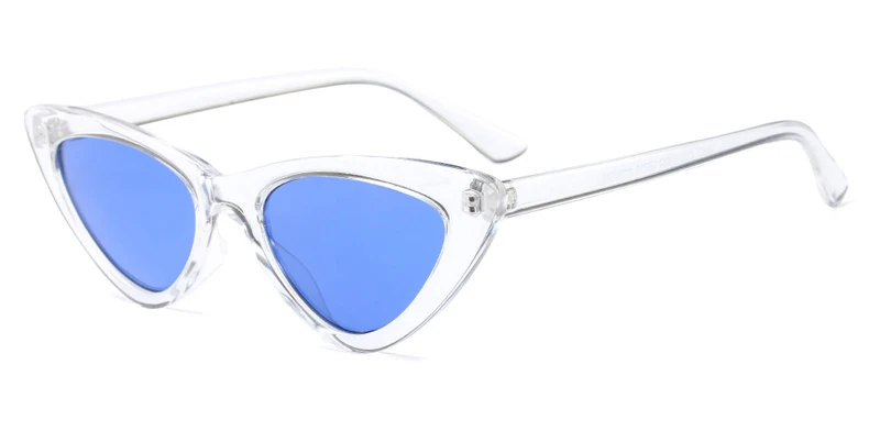 clear blue Kachawoo милые сексуальные ретро солнцезащитные очки кошачий глаз женские красные белые черные солнцезащитные очки для женщин подарок uv400 - Цвет линз: clear blue