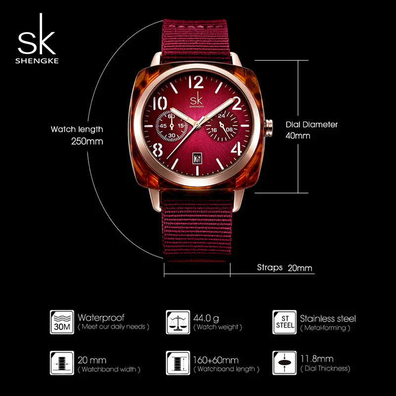 

Shengke Women Watches Christmas Red Fashion Quartz Watch Relogio Feminino 2019 Women's Day Gift Creative Women Watches #K0097