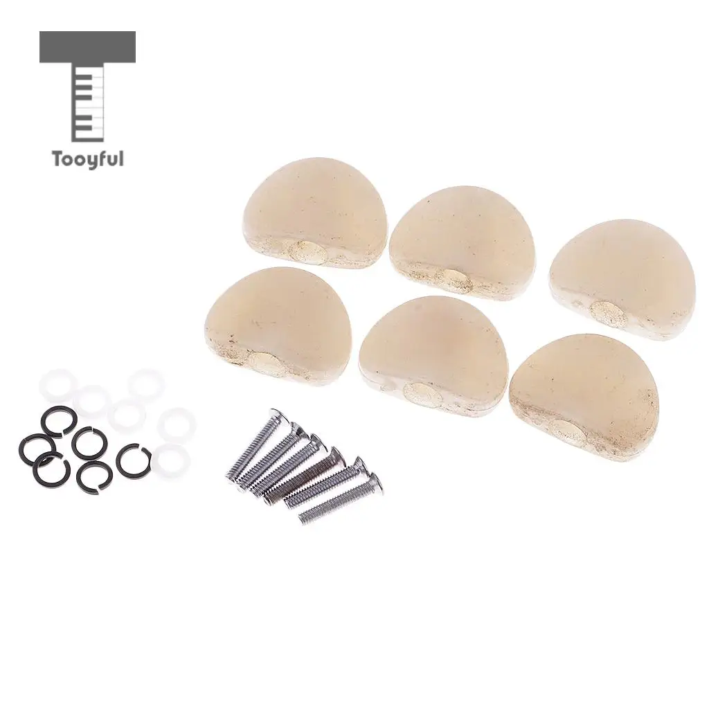 

Tooyful 6 Pieces Plastic Tuner Machine Heads Knobs Tuning Pegs Cap Button Set for Acoustic/Electric Guitar Accessory Pearl-White