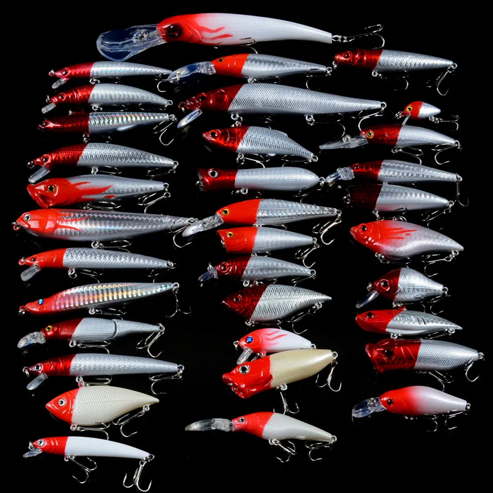 New 34pcs/Set Fishing Lures Mixed 34 Different Style Bait Artificial Make High Quanlity Crankbaits Tackle Pesca | Спорт и