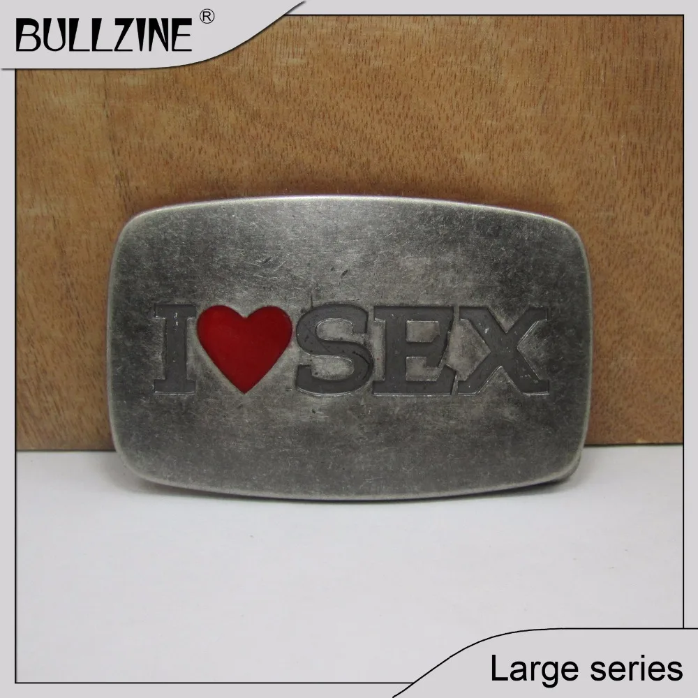Bullzine цинковый сплав модная одежда с надписью I love секс ремнем и пряжкой