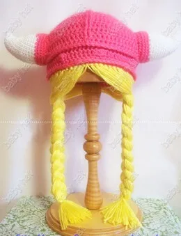 Бесплатная доставка Детская английская шляпа викингов на шлем мягкая с волосами