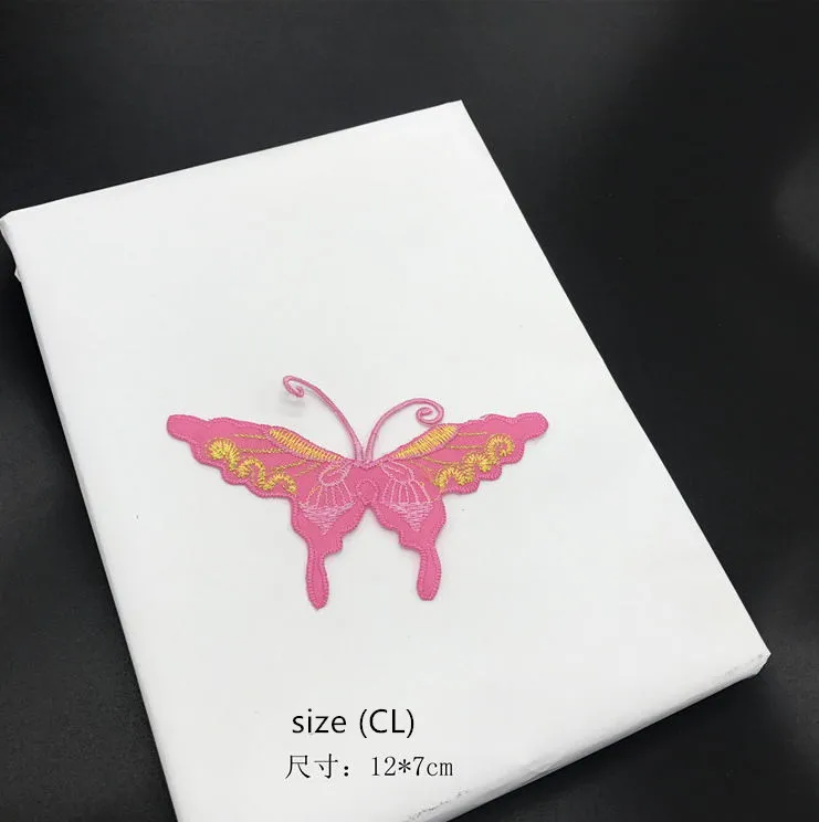 Новое поступление 20 шт. бабочки вышитые патчи железные на джинсовое пальто сумка