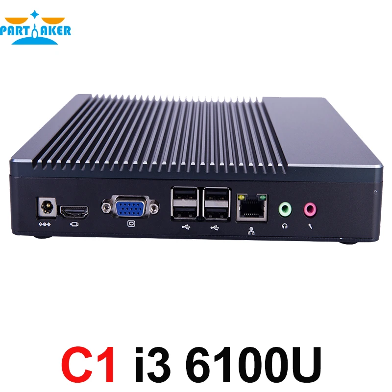 Причастником Мини ПК Windows 10 микро компьютер безвентиляторный DDR3 с Intel Core i3 6100U WiFi