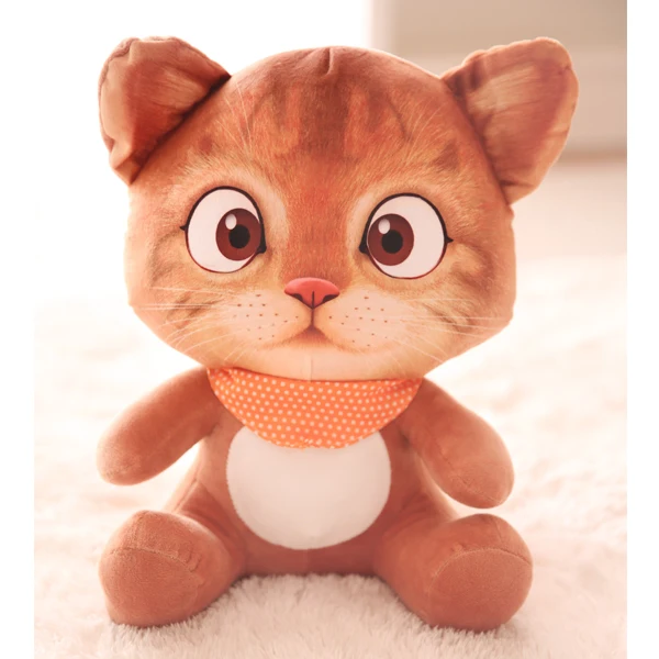 3D печать милый Кот кукла котенок плюшевая игрушка котенок кошка плюшевая кукла девочка Спящая Подушка подарок игрушки - Цвет: Черный