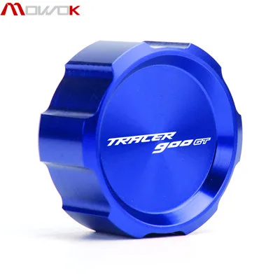 Rear blue Мотоцикл с ЧПУ Передняя и задняя Тормозная жидкость рабочим мастер Крышка Резервуара Кепки для Yamaha TRACER 900 GT TRACER 900/GT - Цвет: Rear blue