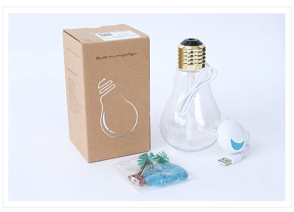 Mini Landscape Glass Bulb Night Light Humidifier for Room Mini Creative Gift Home Decoration Accessories Ornaments Home Js-Qcdp