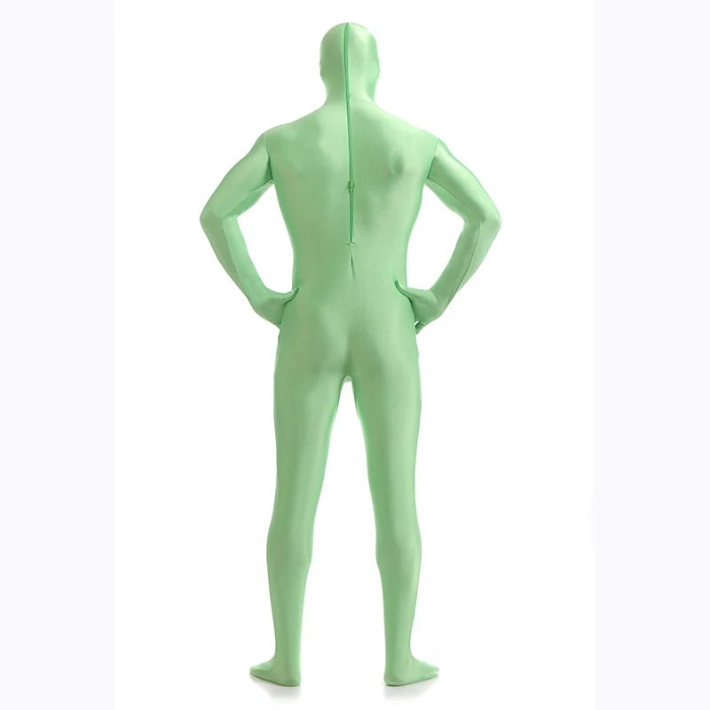 Индивидуальные 2018 зеленый лайкра полный тело зентай костюм костюмы унисекс кожа