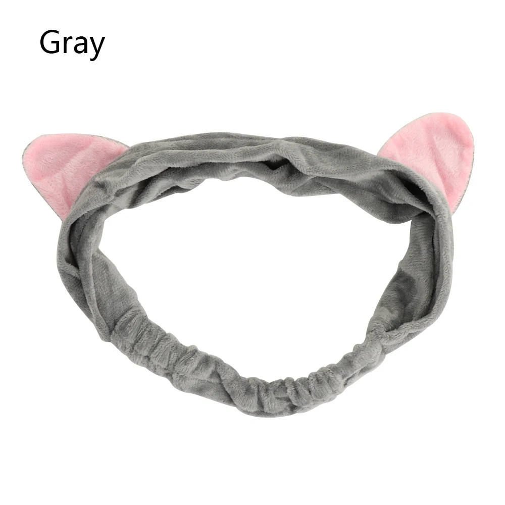Grey Okdeals 1 шт. милые модные женские Девушки Мультяшные кошачьи уши Мягкий Хлопок повязка для волос вечерние головной убор для хеллоуина аксессуары для волос - Цвет: Grey