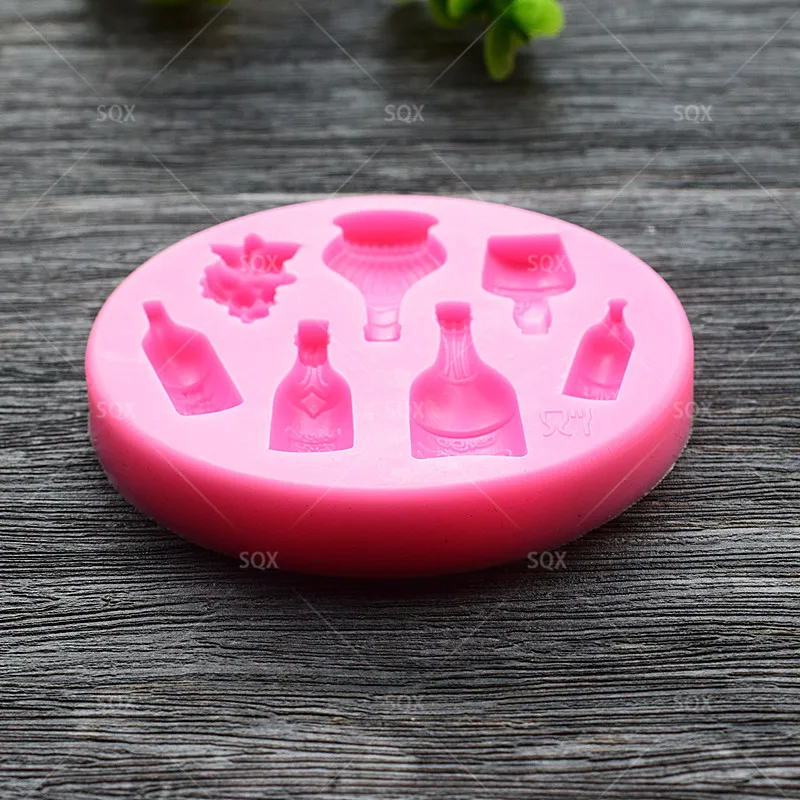 Бутылка Форма Fondant (сахарная) торта Формы для выпечки кухонный силикон