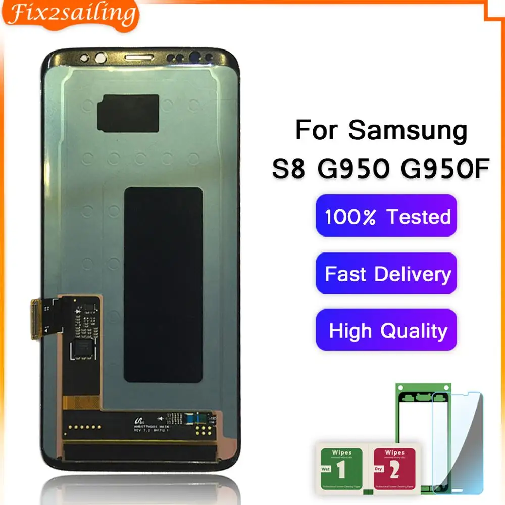 100% протестированный рабочий AMOLED ЖК-дисплей сенсорный экран в сборе для Samsung Galaxy S8