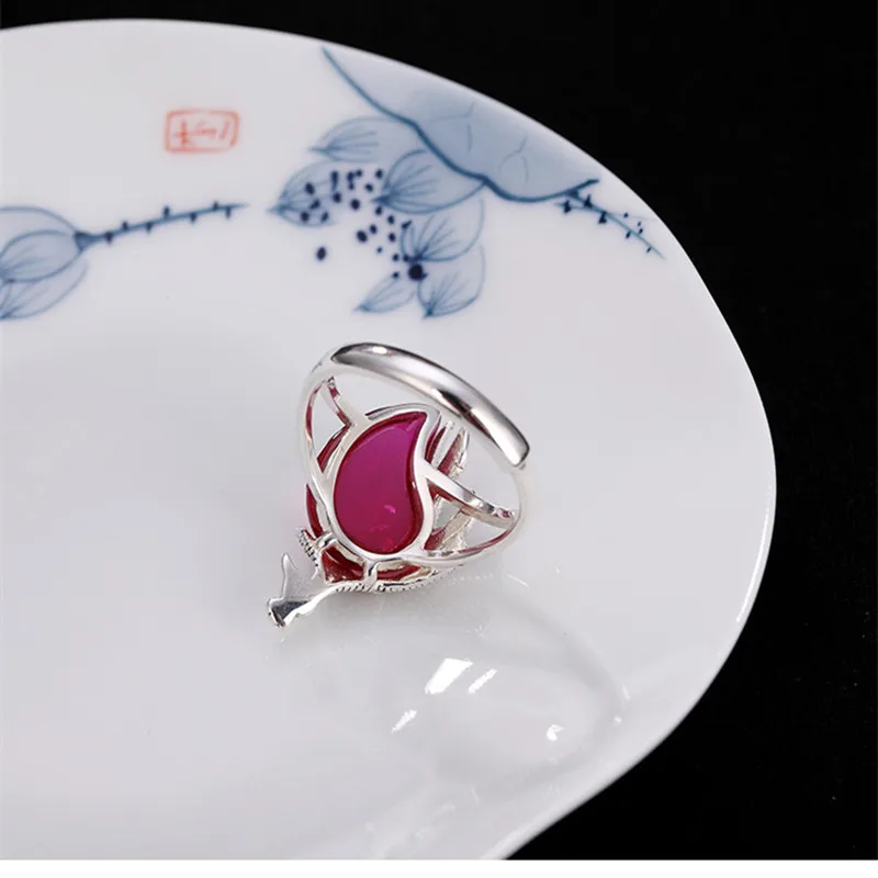 Женское кольцо из чистого серебра 925 пробы тайское серебро ручной работы с