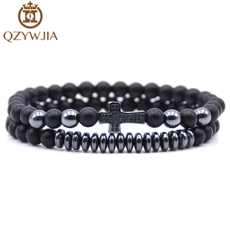 2 шт./компл. роскошные модные мужские браслеты из бисера микро проложить CZ обода и