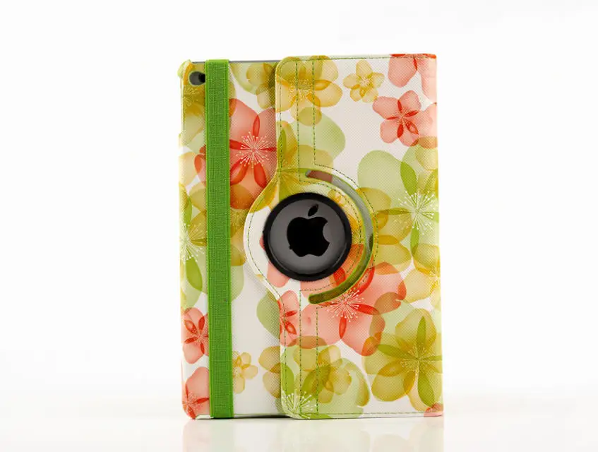 Модный чехол подставка из искусственной кожи с цветочным рисунком и вращением на