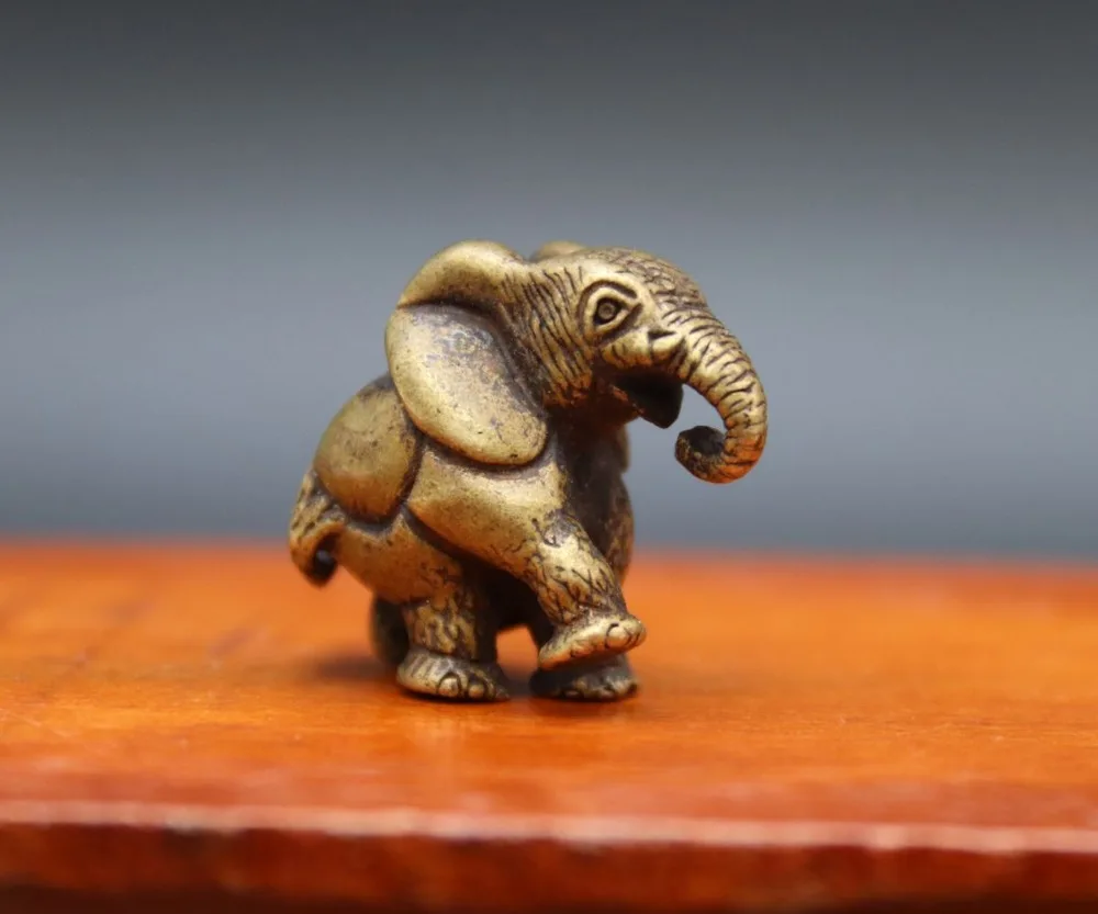 Китайская Статуэтка-Слон из чистой бронзы 3 см | Дом и сад