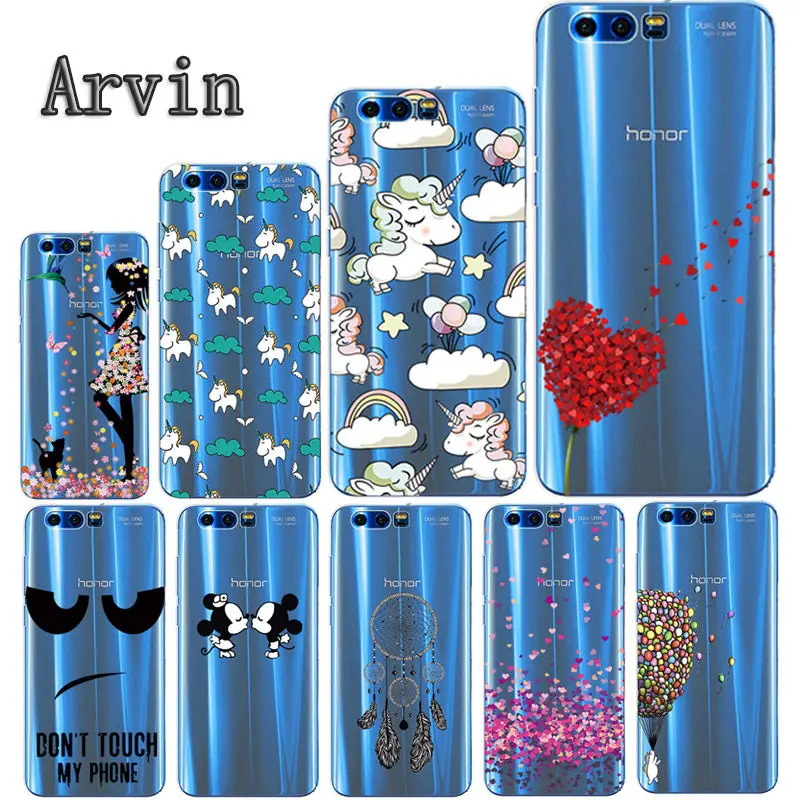 Силиконовый чехол Arvin для huawei Honor 9, мягкий ТПУ чехол для huawei Honor 9, Премиум Тонкий кристально прозрачный чехол с рисунком