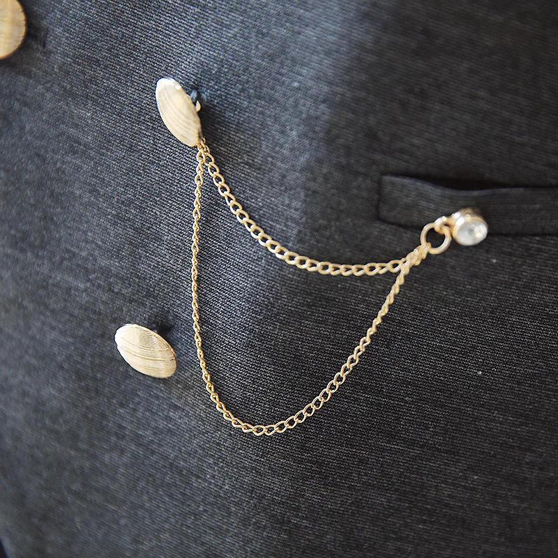 Мужской двубортный жилет с треугольным вырезом облегающий Модный повседневный
