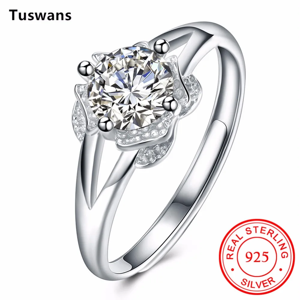 Женское кольцо с цветами изящное регулируемое из серебра 925 пробы блестящим