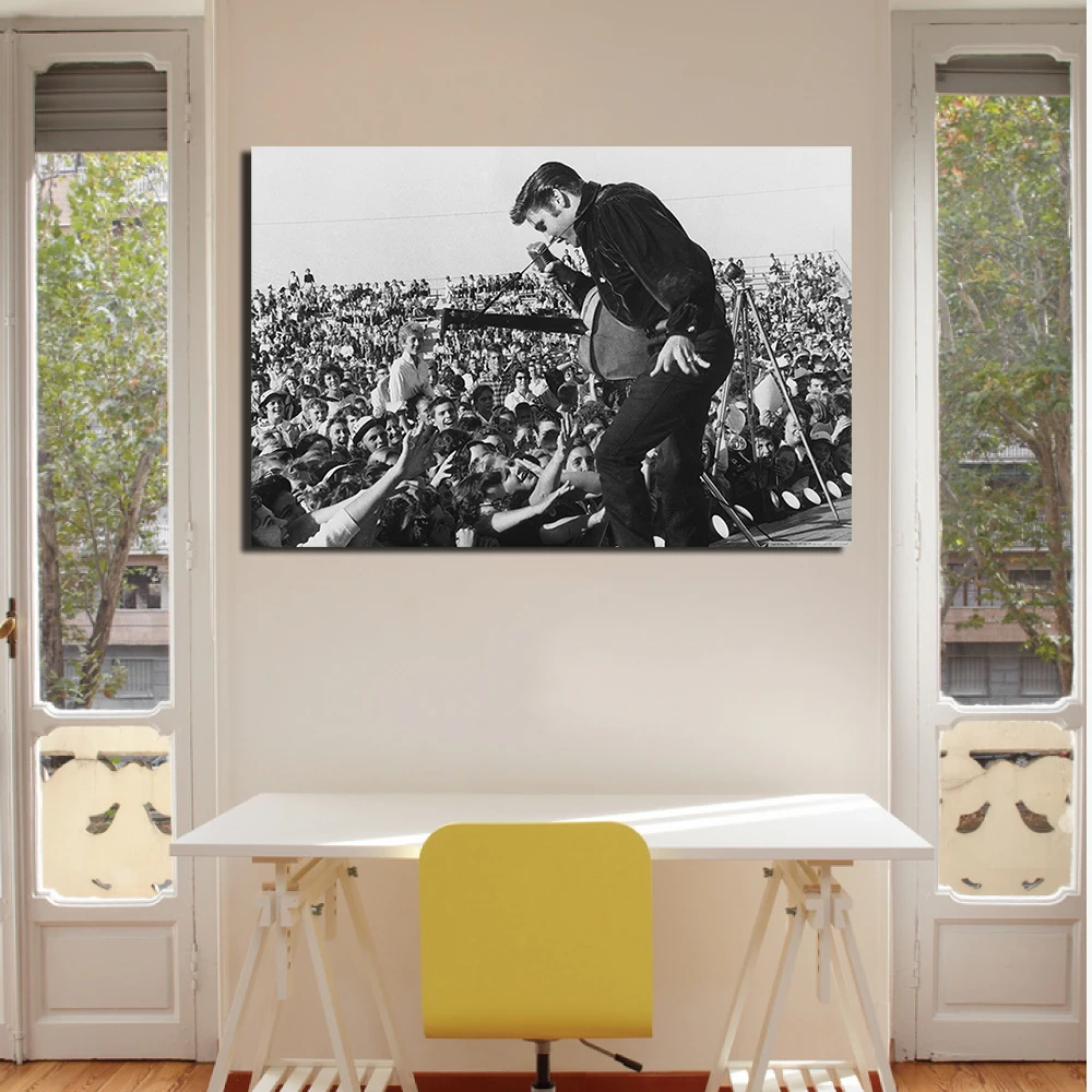 Винтажный постер Elvis Presley в концерте тканевый с принтом для домашнего декора