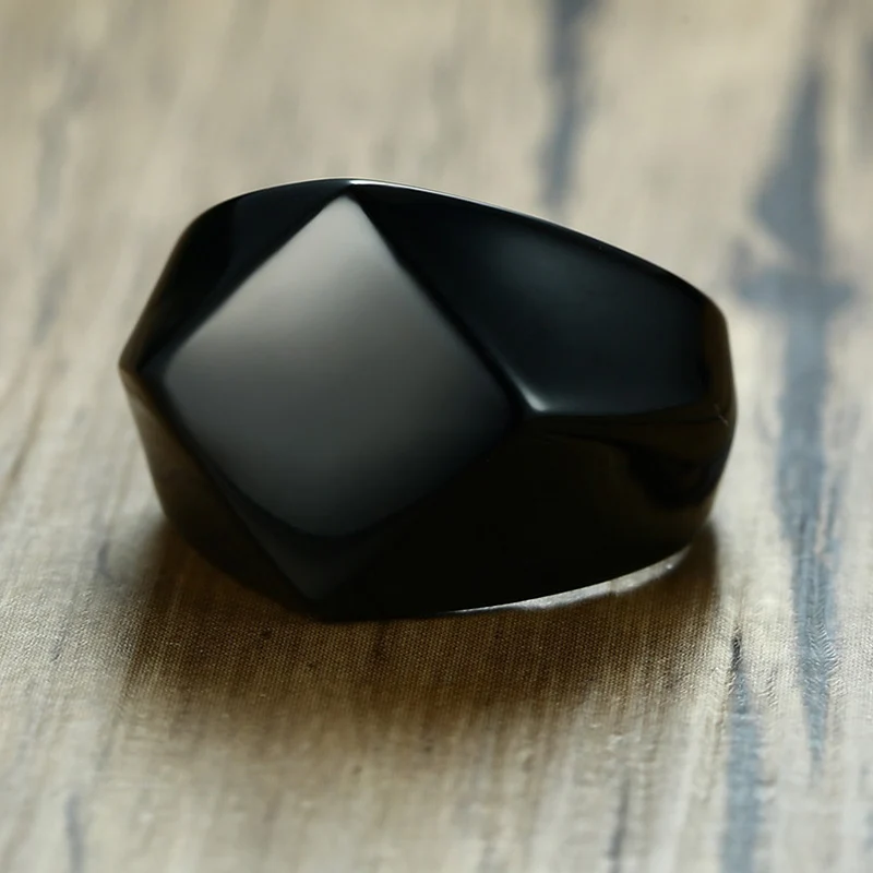 16mm Men Black/Gold/Silver Color Vintage Cool Biker Rings Stainless Steel Geometric Shape Ring | Украшения и аксессуары