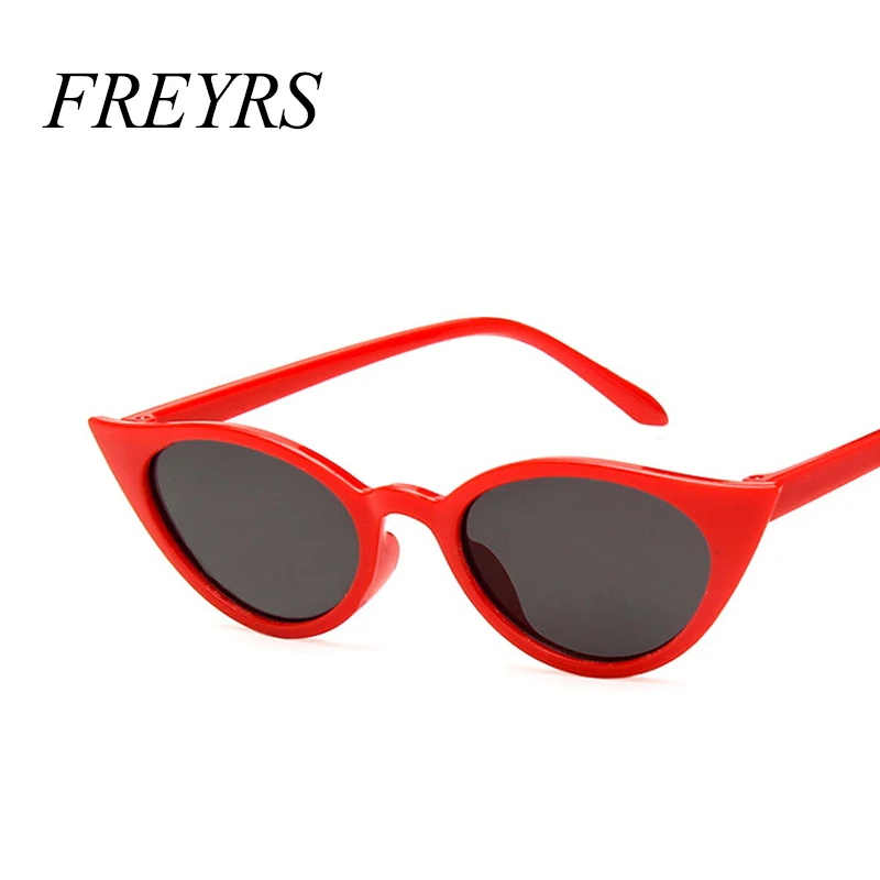 Женские солнцезащитные очки кошачий глаз freyers маленькие черные белые Ретро стиль