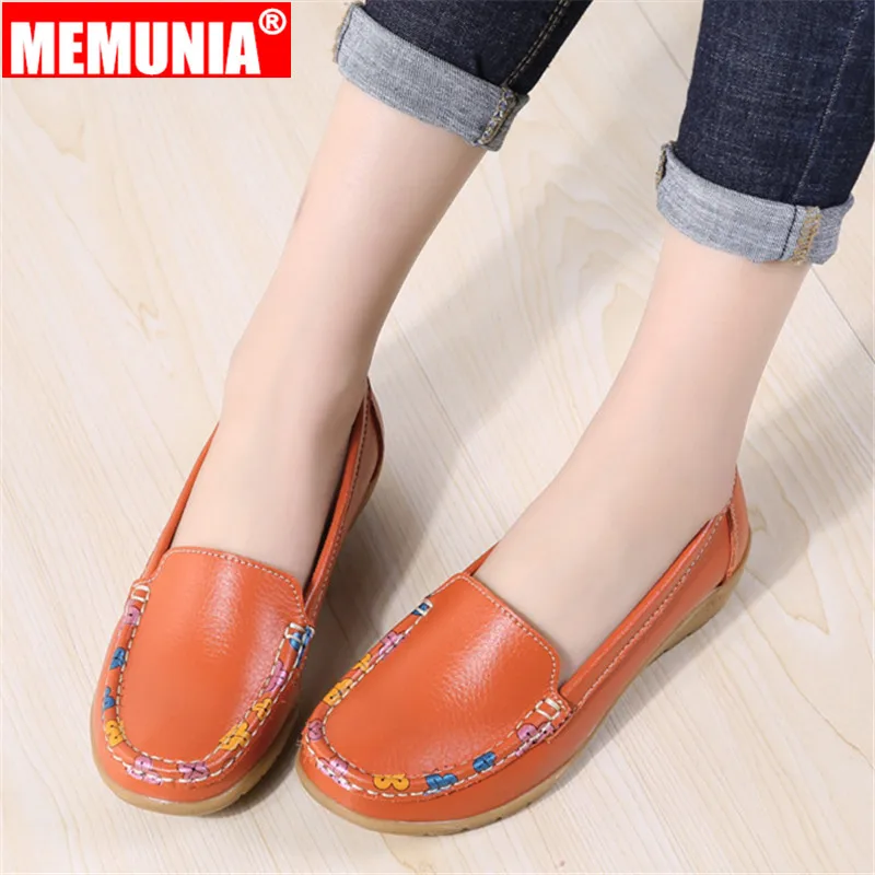 Туфли MEMUNIA женские из натуральной кожи лоферы удобная обувь на плоской подошве