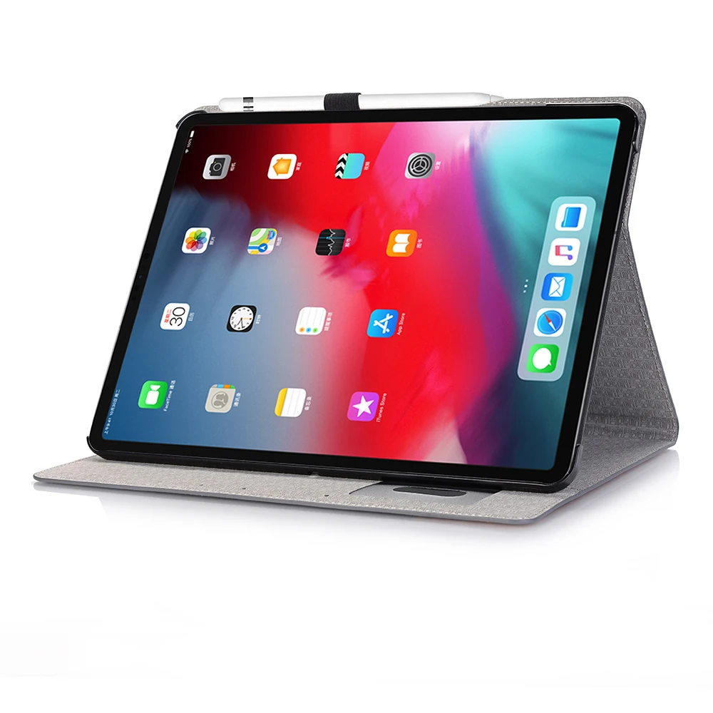 Премиум кожаный чехол-книжка с перекрестным узором для сна для Apple iPad Pro 12," 12,9 чехол Funda+ держатель для карандашей