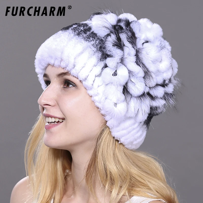 Новинка 2018 плотная женская зимняя вязаная меховая шапка для женщин принцессы из