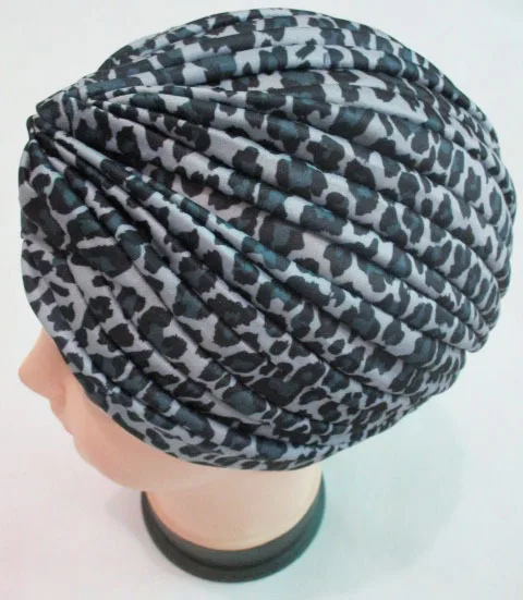 Женская растягивающаяся шляпка тюрбан с леопардовым принтом в индийском стиле