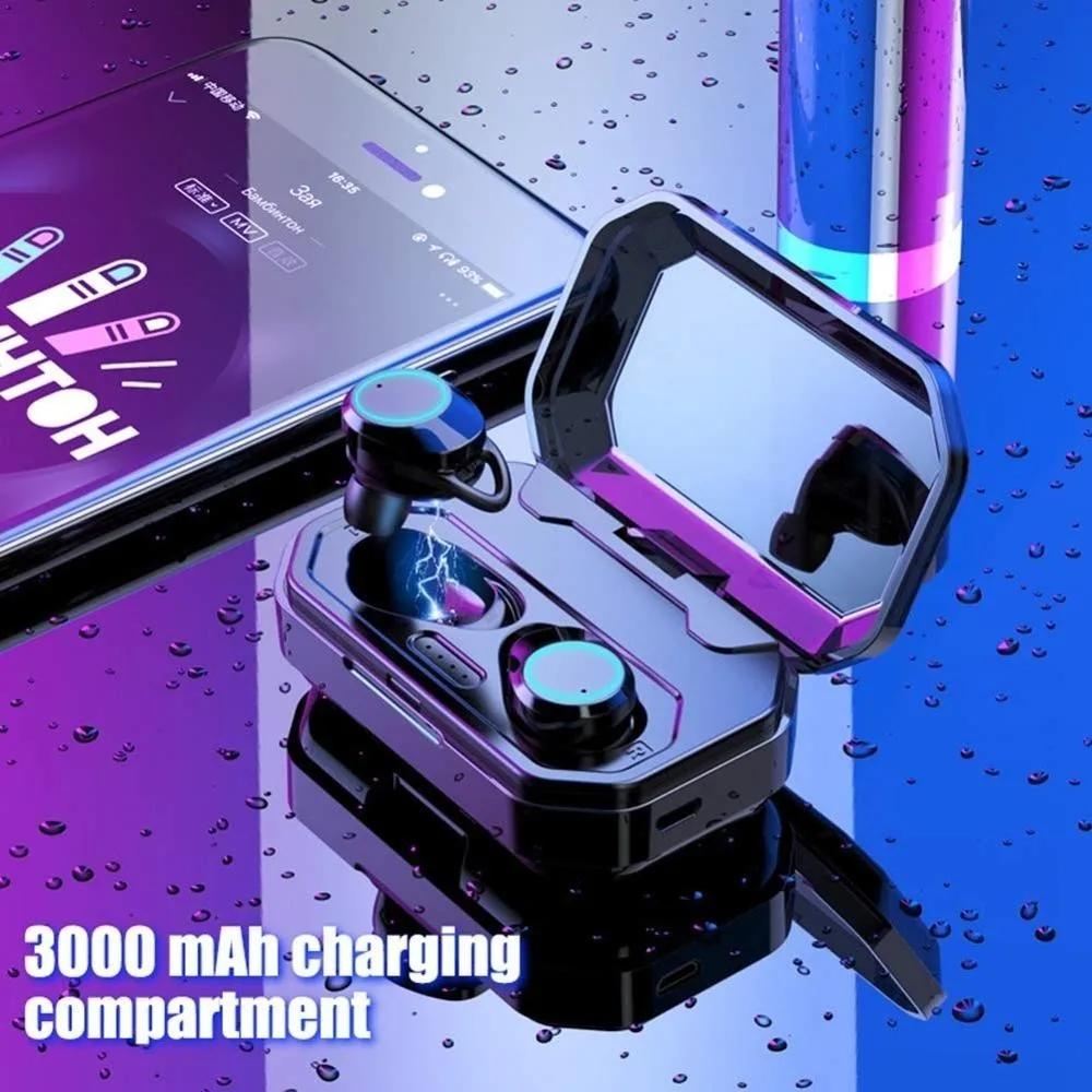 Touch Control TWS Беспроводные наушники IPX6 Водонепроницаемая гарнитура с 3000 мАч