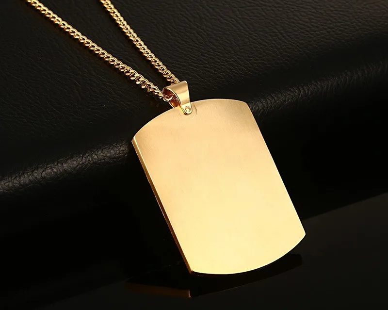 Ожерелье в стиле хип-хоп из титановой стали золотого цвета с геометрическим