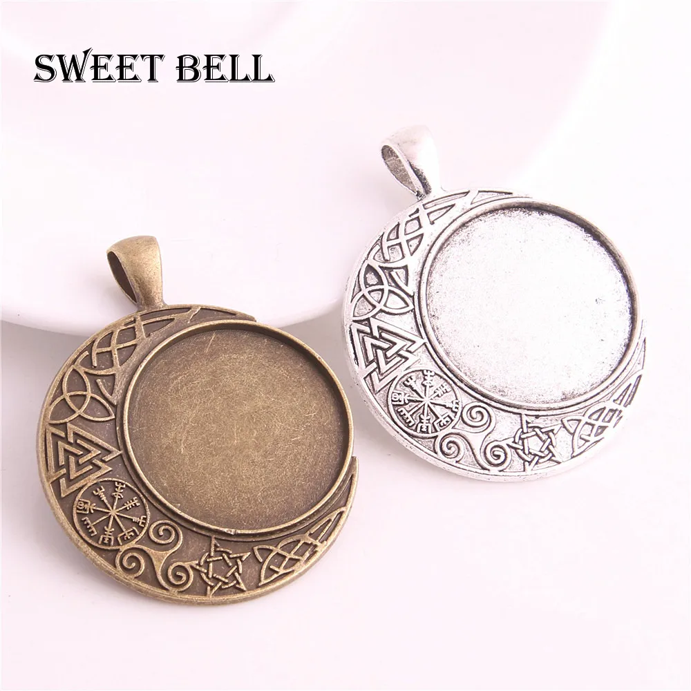 Подвеска в стиле барокко 10 шт. 25 мм|antique silver|cabochon basecabochon base setting |