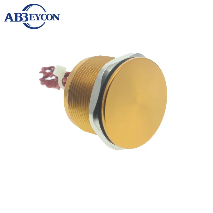 Abbeycon Momentary Flat Head 2A 19mm Normally Open Waterproof Aluminium Alloy Wired Silver IP68 Touch Piezo Switch | Обустройство