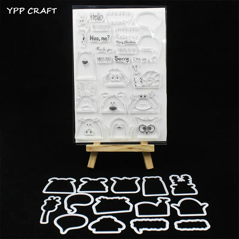 

YPP CRAFT Hidden Animals Stamp And Metal Cutting Dies for DIY Scrapbooking/photo album Decorative Embossing DIY Paper Cards 353