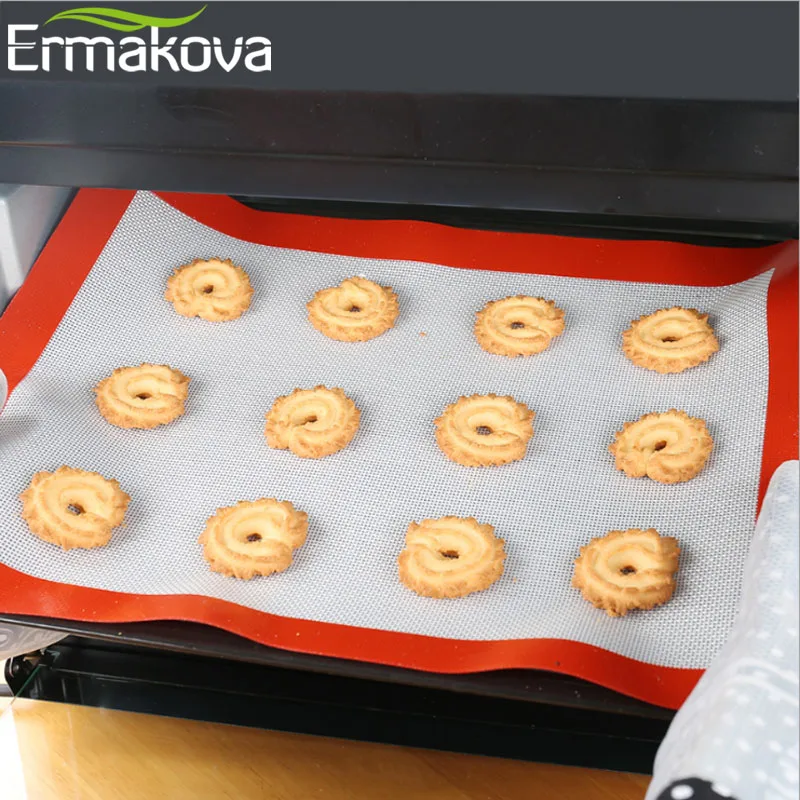 ERMAKOVA, силиконовый коврик для выпечки, антипригарный, макарон, лист, коврик, BPA бесплатно, тостер, духовка, вкладыш, лист, для изготовления печенья, хлеба, кондитерских изделий