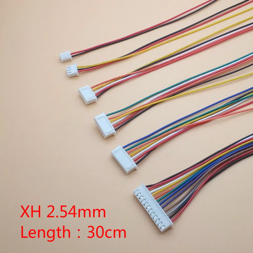 Купи 10pcs/lot JST XH 2.54 2/3/4/5/6/7/8/9/10 Pin Pitch 2.54mm Connector Plug Wire Cable 30cm Length 26AWG за 83 рублей в магазине AliExpress