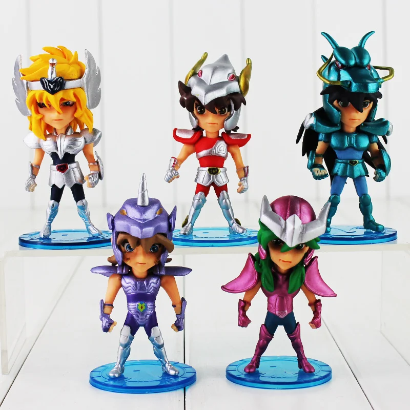 

5pcs/lot Seiya Figure Ikki Shiryu Hyoga Seiya Shun PVC Action Figures Collectible Model Toys 10cm Retail