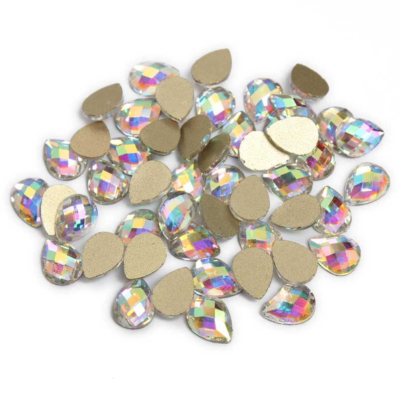 6X8mm Skull Shaped Rainbow/Green rainbow color 30Pcs/Pack Nail Art Rhinestones For women 3D Nails Art Decoration