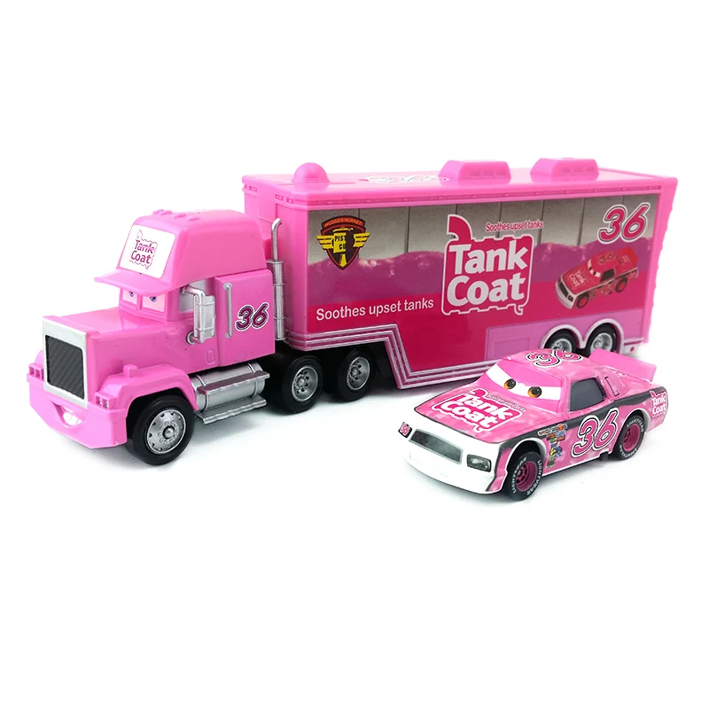 Disney Pixar Cars 2 шт./компл. Lightning McQueen Mack Uncle Truck The King Чико Хикс модель игрушечной машины 1:55 Свободные Новые дети мальчик подарок - Цвет: No.36 Mack Set
