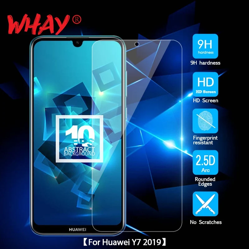 WHAY Защитное стекло для телефона Huawei Y7 2019 защита экрана 2.5D 9H закаленное защитная
