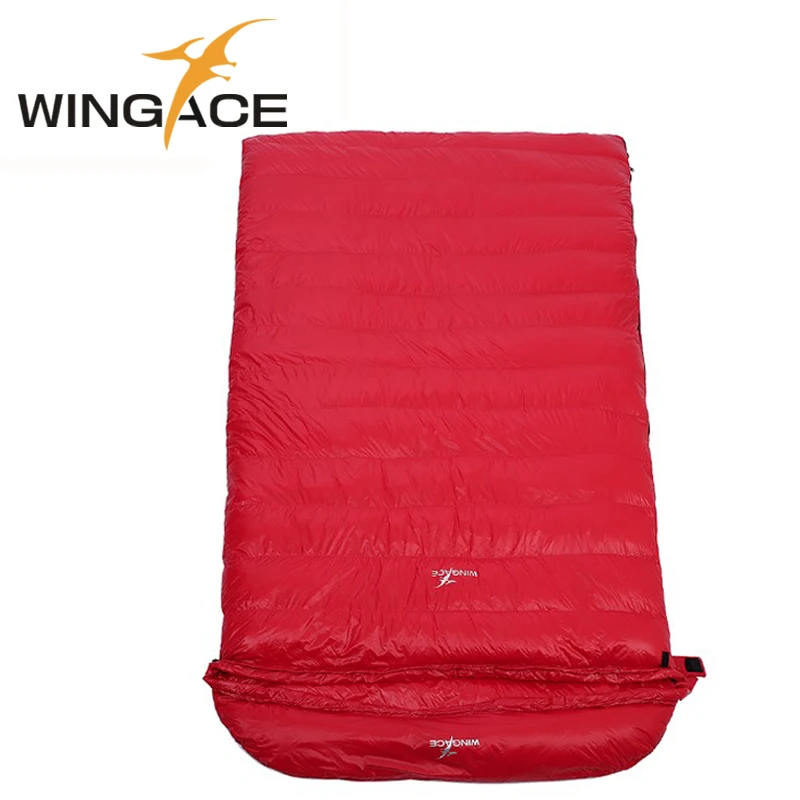 WINGACE Spring And Autumn Camping Down Sleeping Bag Adult Portable Fill 1500g Duck Down Outdoor Double Sleeping Bag Light weight