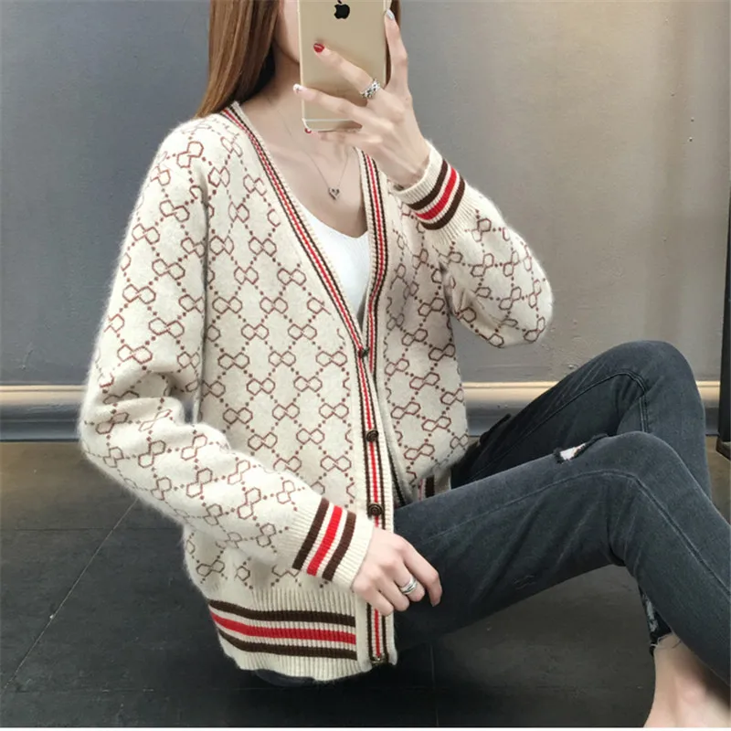 Sweater Cardigan Women 2019 Autumn New V-Neck Single-Breasted Knitwear Spring Loose Coat Long Sleeve Joker Ladies Lj160 |
