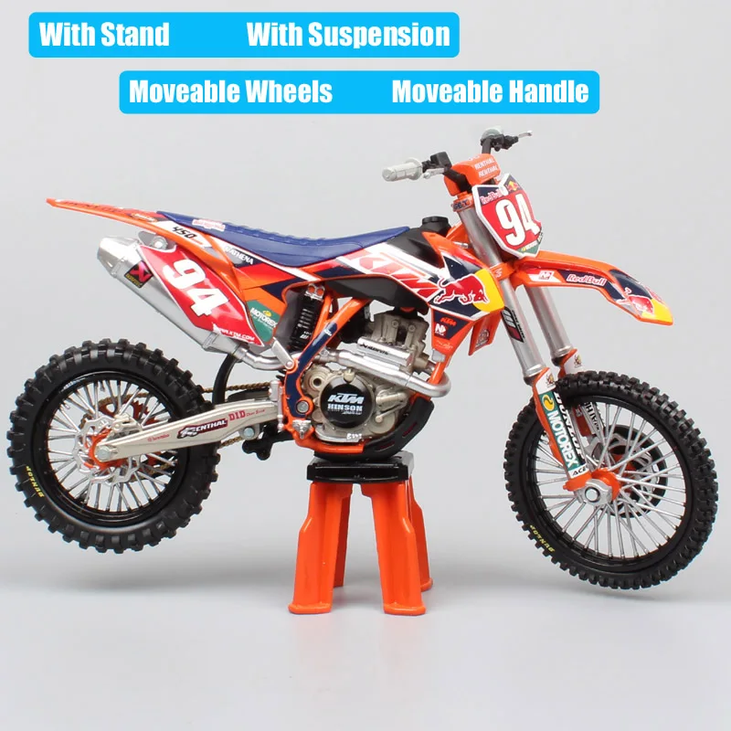 1:12 Масштаб KTM 450 SXF Красный № 94 Кен Роксен Мотокросс быка Байк транспортных средств Реплика мотоцикл литья под давлением модели игрушки