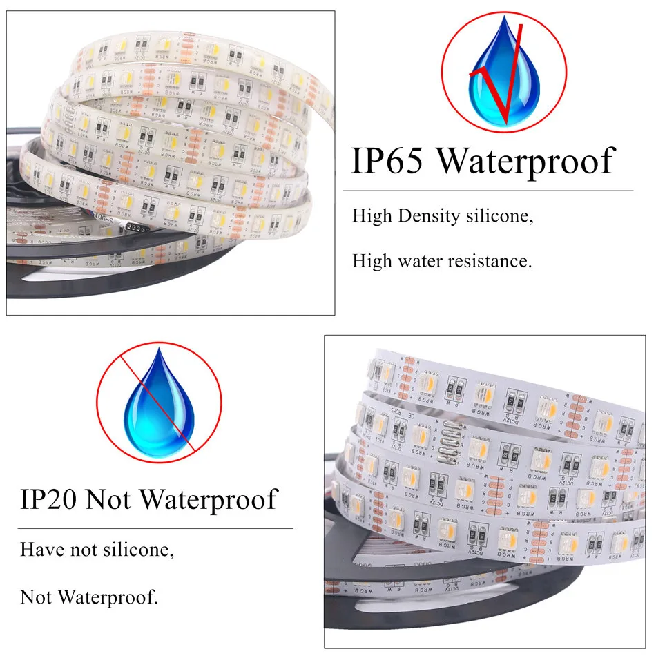 SMD 5050 4 в 1 RGBW RGBWW Светодиодная лента Водонепроницаемая IP65 IP67 IP20 5 м 300LED DC 12V Гибкая