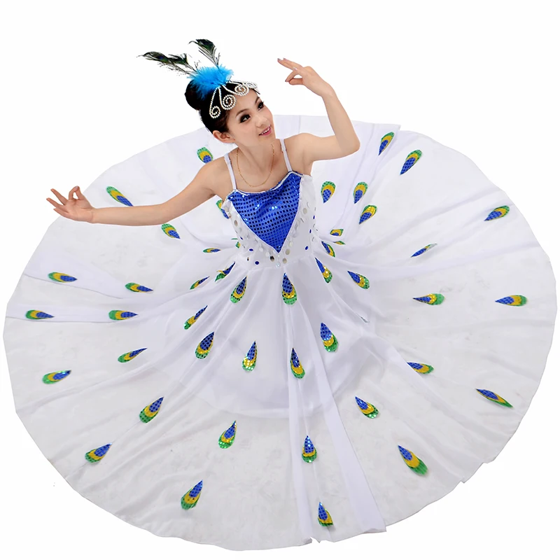 

Chinese Folk Dance Costumes Women Minority Dance Dress Adult Lady National Dai Dance Costume for Stage Hmong Peacock Dance Dress